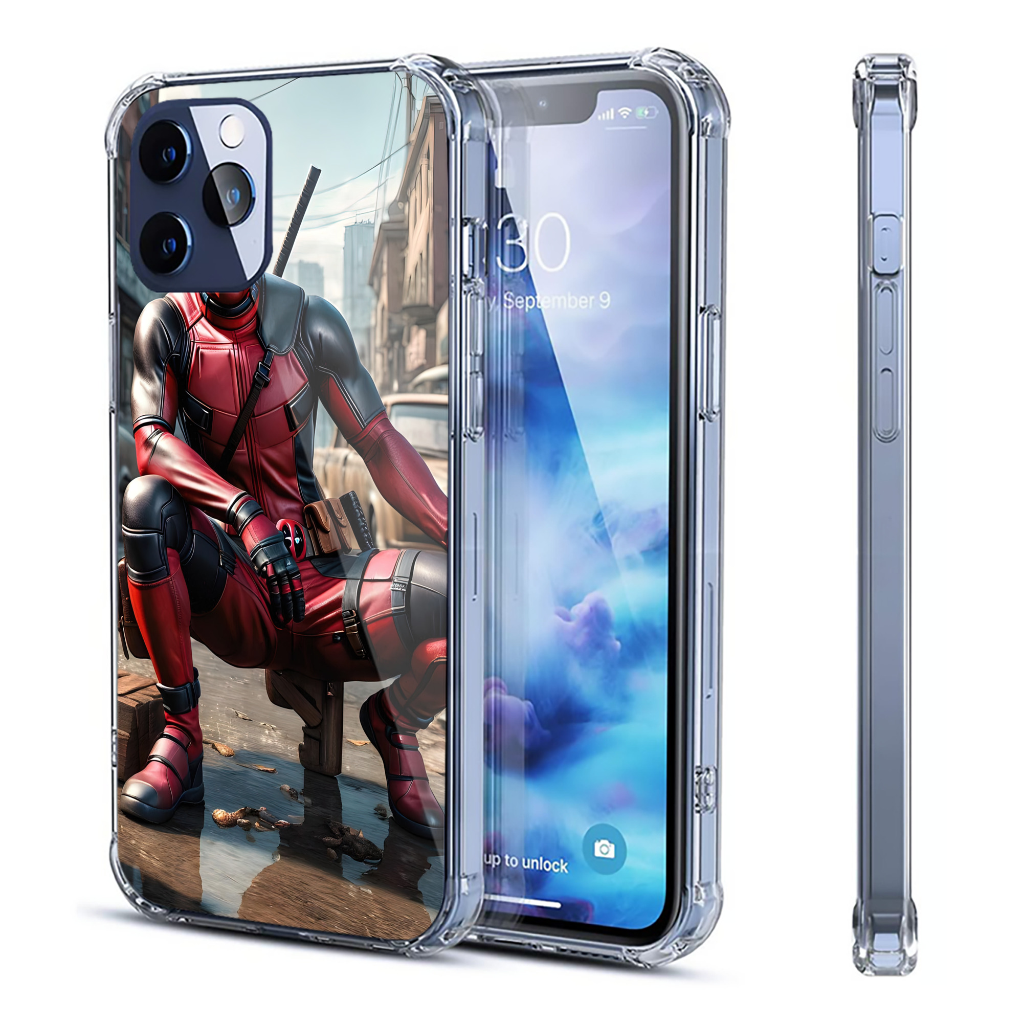 （画像用） Deadpool デッドプール 【iPhone 12シリーズ対応】透明スマホケース（クリアソフトケース）